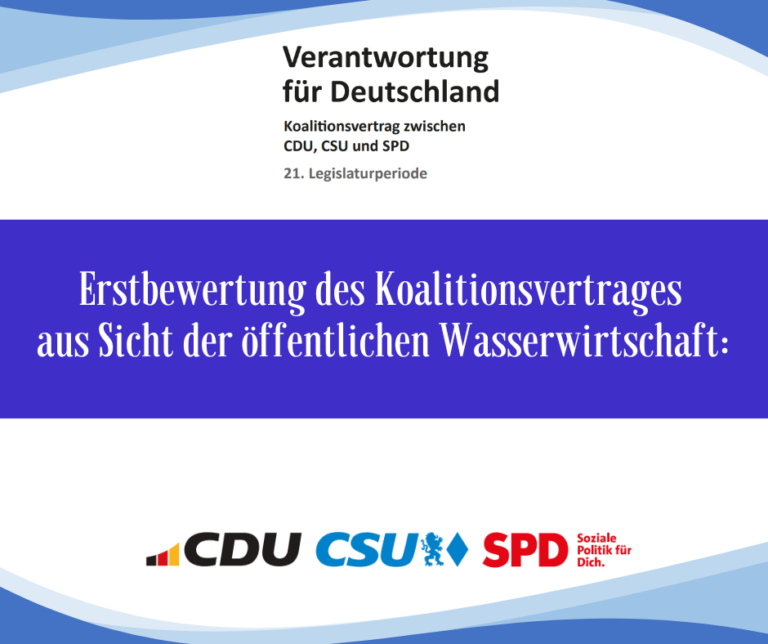 Mehr über den Artikel erfahren Erstbewertung des Koalitionsvertrages aus Sicht der öffentlichen Wasserwirtschaft: